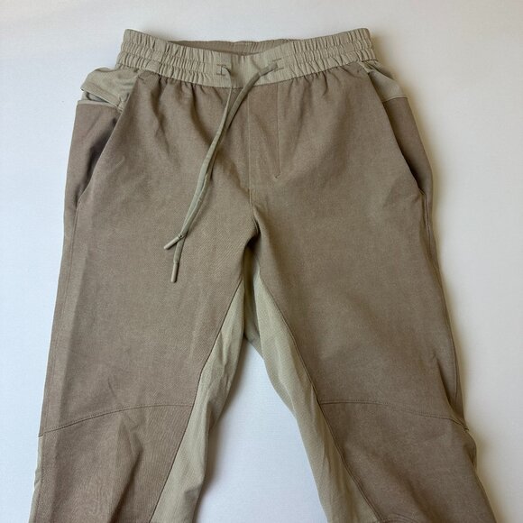 Lululemon Pants Mens XS Tan Brown Joggers Athletic Stretch Tapered Zip Pocket X - Picture 1 of 12